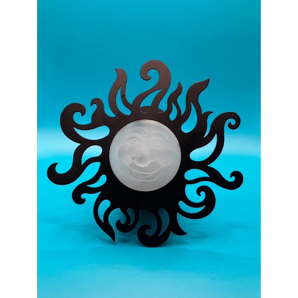 Vintage Partylite Sun Face Wall Sconce Candle Holder Metal Boho Celestial